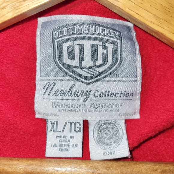 Chicago Blackhawks Old Time Hockey Newbury Coll Red Black Zip Hooded Jacket - Picture 3 of 6